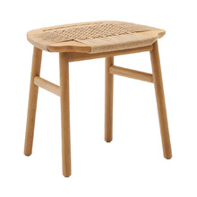 Celeste American Oak Wood Accent Stool